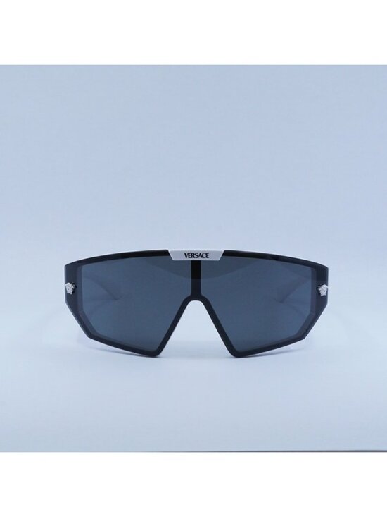 Versace VE4461 314/87 Sunglasses White Shield Frame,Grey with Silver Clip-On main image 4